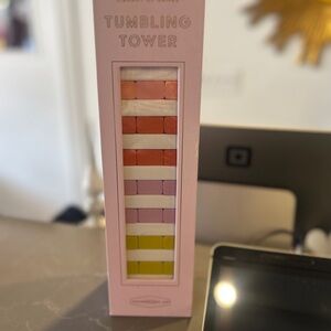 Tumbling Tower Wooden Block Game - Pastel Pink/Peach/Yellow